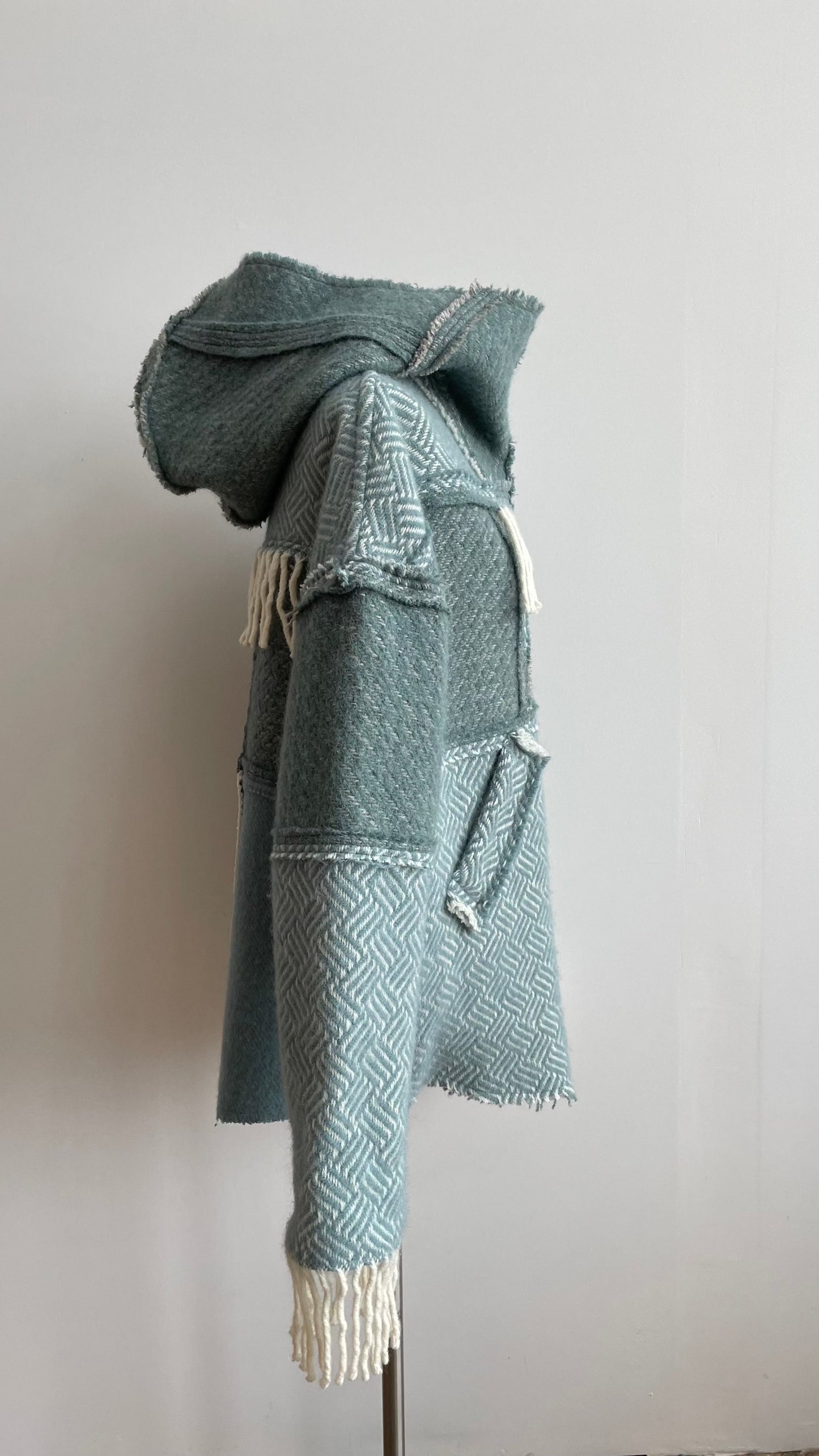 OZOLS Wool Hoodie in dark turquoise (Size XS/XL)