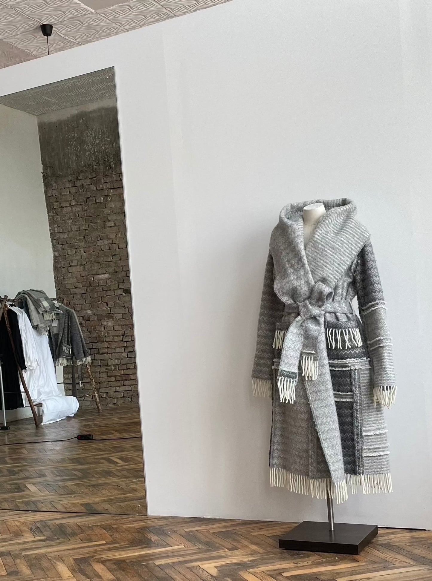 LIEPA Wool maxi coat in grey (Size M/L)