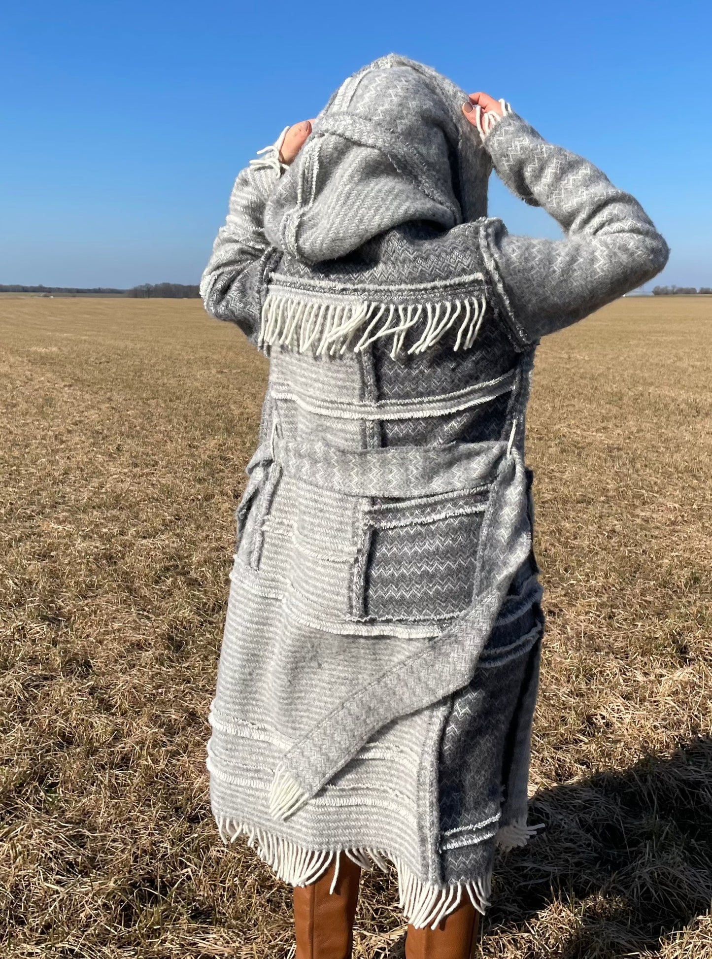 LIEPA Wool maxi coat in grey (Size M/L)