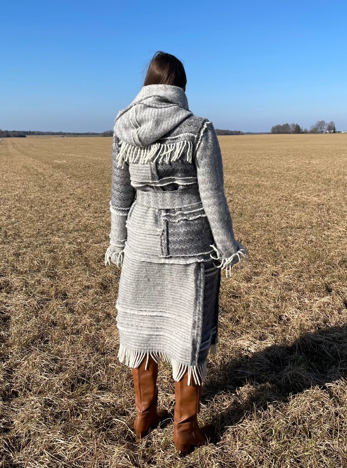 LIEPA Wool maxi coat in grey (Size M/L)