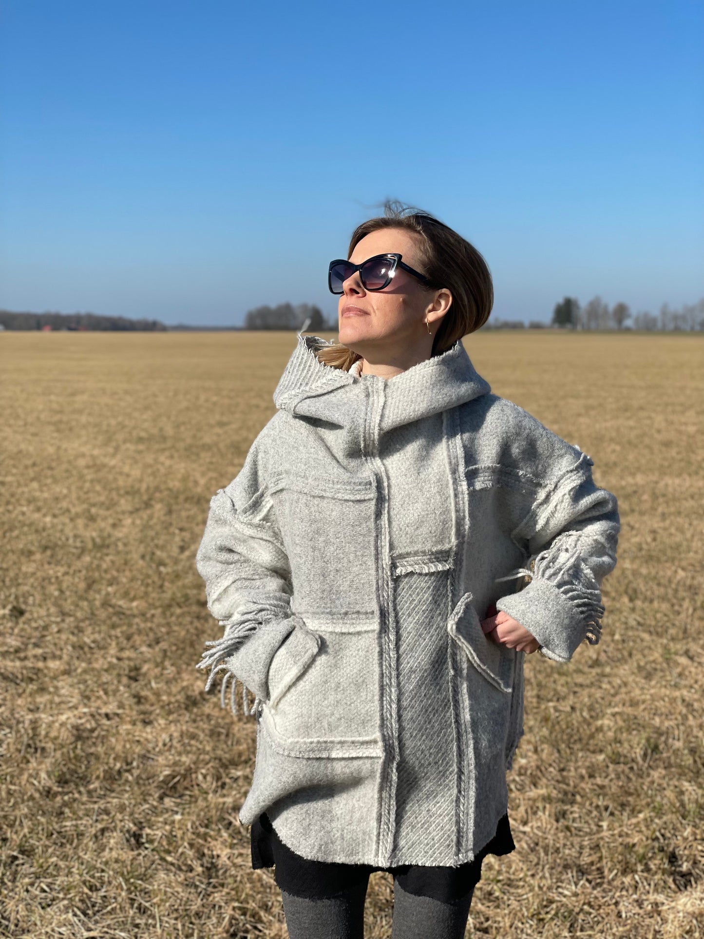 OZOLS Wool Hoodie in light gray (Size XS/XL)