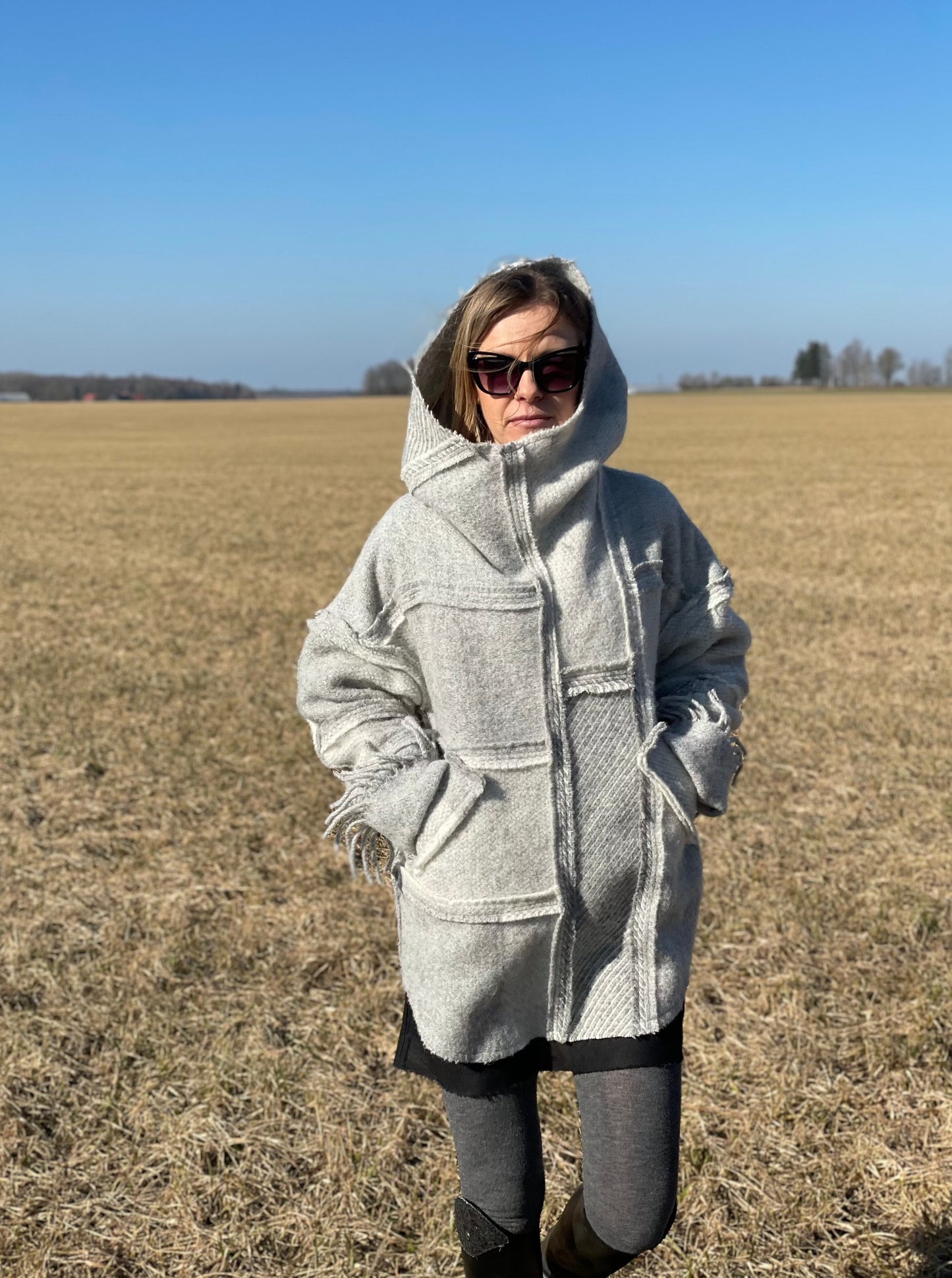 OZOLS Wool Hoodie in light gray (Size XS/XL)