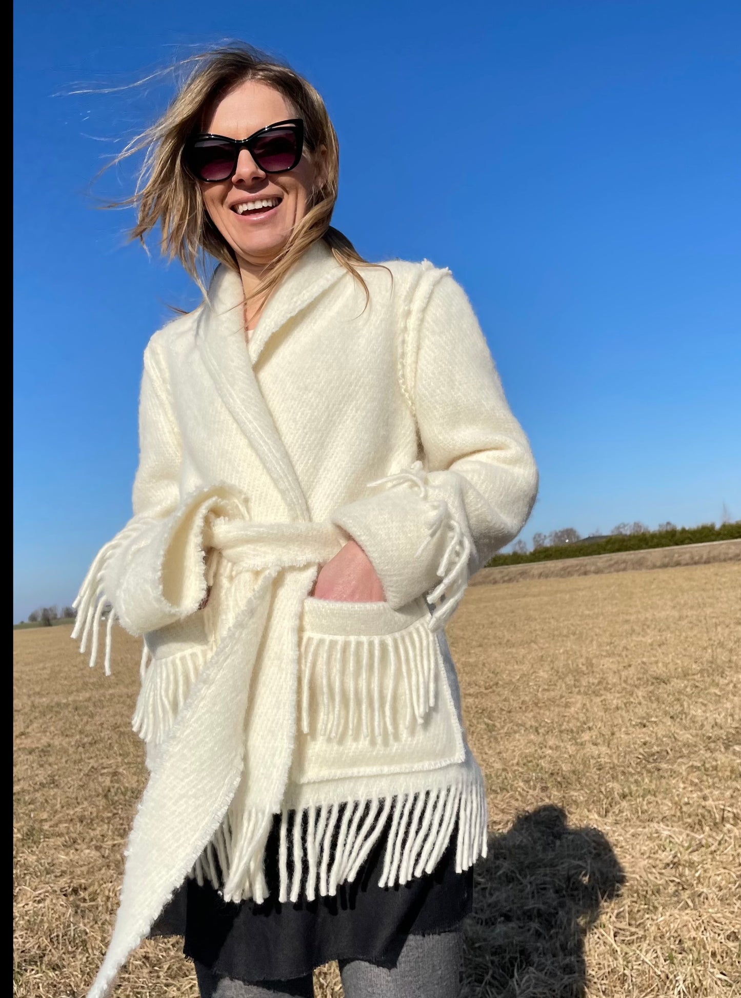 IEVA White Short wool coat (Size XS/S)