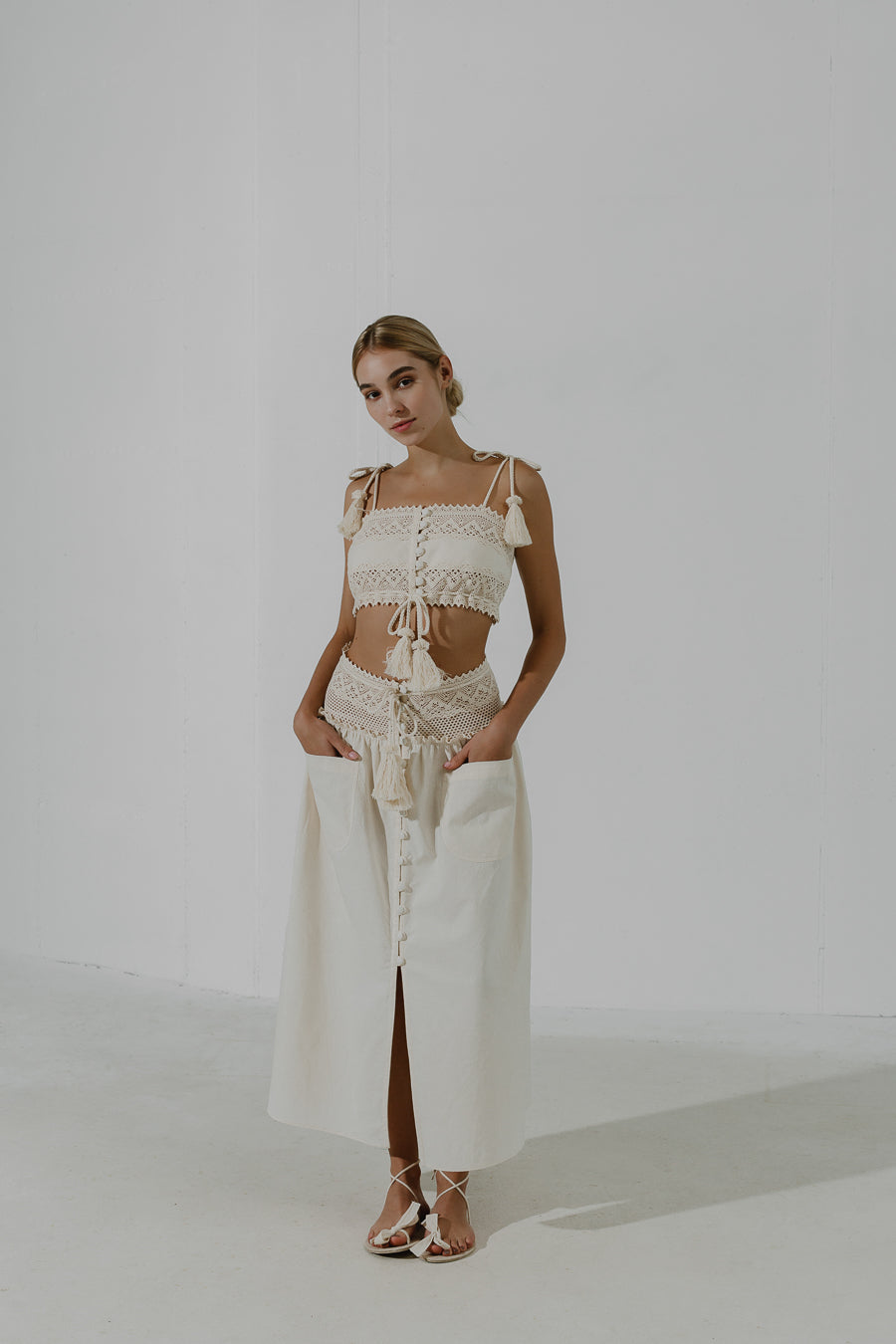 AMARANTH Layered lace bralette with adjustable shoulder straps