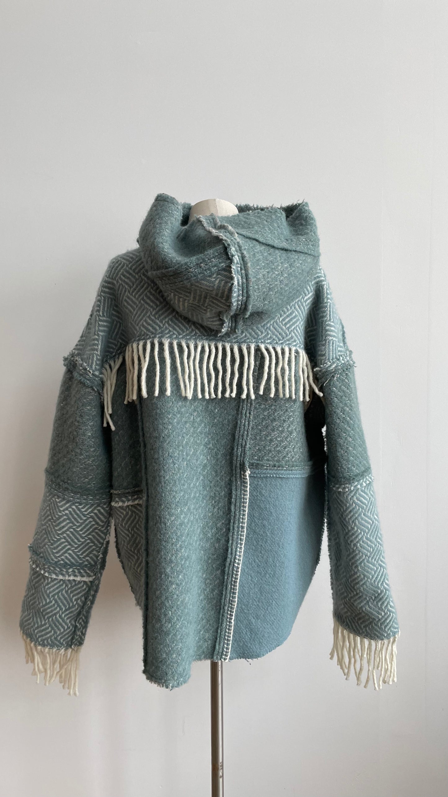 OZOLS Wool Hoodie in dark turquoise (Size XS/XL)