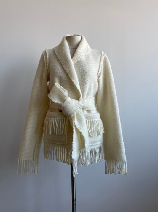 IEVA White Short wool coat (Size XS/S)