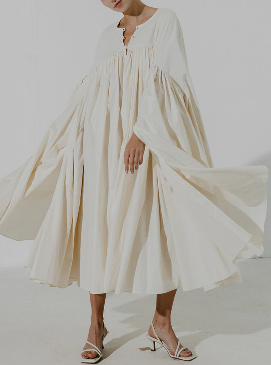 BARLEY Epic cape midi dress with an oversize fit